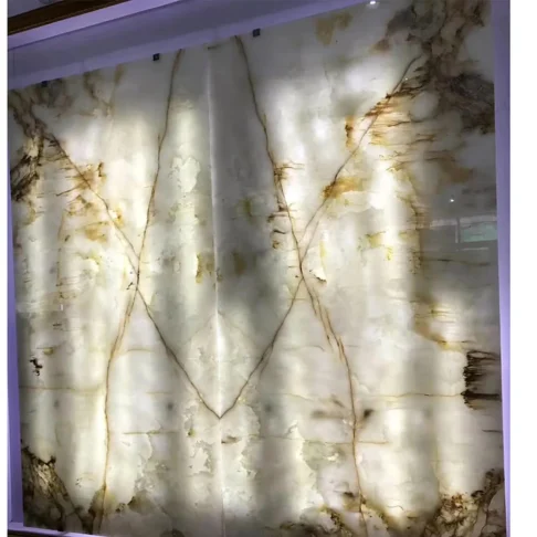 Стеновые панели из оникса White Onyx — светлое панно с природными прожилками Фото 6
